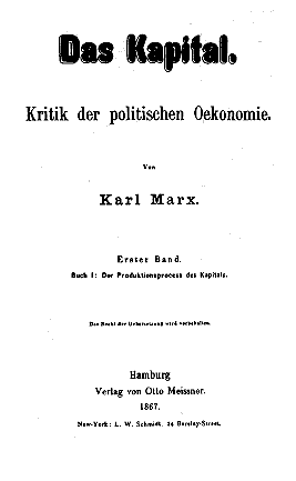 Couverture de l'�dition originale du Capital