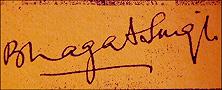 Bhaghat Singh's Signature