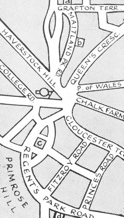 Map showing Maitland Park Road