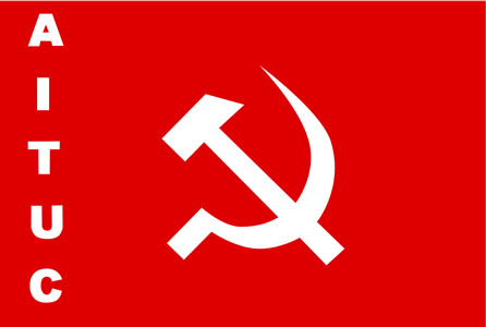 Retrato Congresso Sindical de Toda a Índia (All India Trade Union Congress)- By andersersej (that's me) made this in Inkscape. - based on Image:AITUC-flag.PNG, Public Domain, https://commons.wikimedia.org/w/index.php?curid=1342843